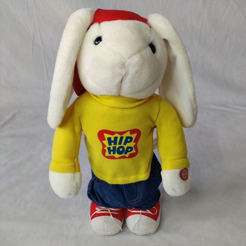 Avon Kids Hip Hop Harry Bunny 2002 Hopping Singing Rabbit Plush Toy 15 in. WORKS